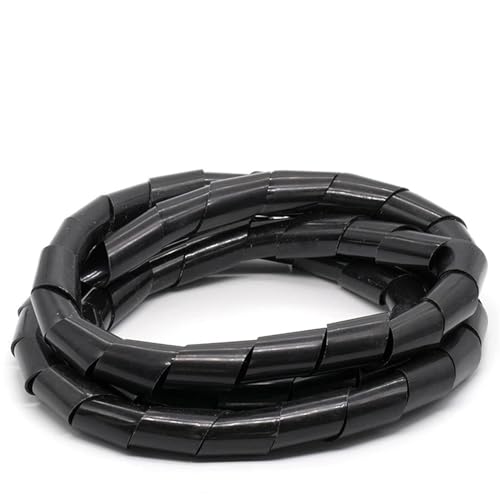 Spiralschutz 4mm to 30mm Cable Management Sleeve Winding Pipe Protector Spiral Wrapping Black Transparent Wire Organizer Sheath Tube wickelt Kabel(OD 25mm black 2.2 meter) von ELLANA