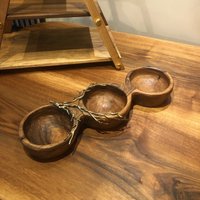 Massive Nussbaum Holz Snack, Snack Schale, Geteilte Servierplatte, Neues Zuhause Geschenk Massive Nussbaum Holz Snack, Snack Schale, Geteilte Servierplatte, Neues Zuhause Geschenk von ELLCONCEPT