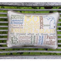 Personalized Besticktes Kissen - Goldenes Jubiläum Personalized Besticktes Kissen - Goldenes Jubiläum von ELLCustomDesign