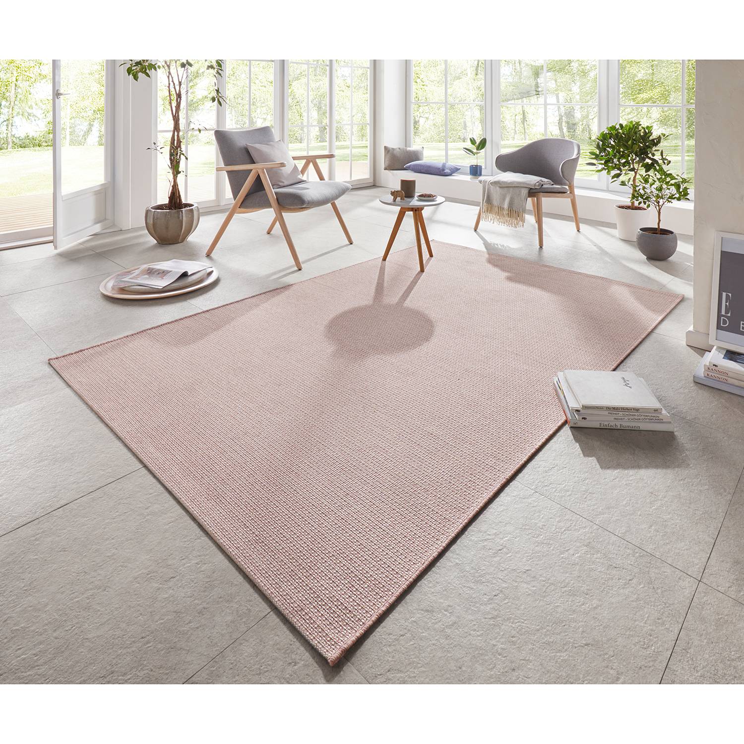 ELLE DECOR Teppich Millau Rosa für Innen/Außen Rechteckig 160x230 cm (BxT) Kunstfaser von ELLE DECORATION
