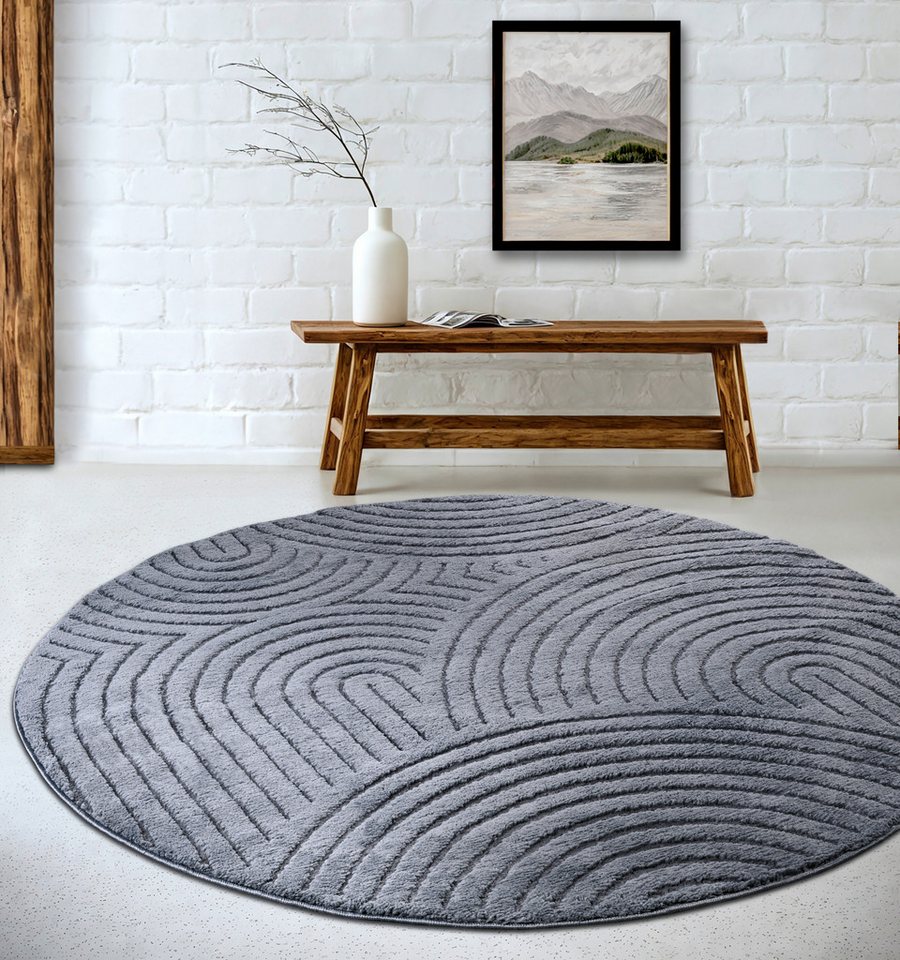 ELLE DECORATION Designteppich Panglao, eckig, rund und Läufer, rechteckig, Höhe: 14 mm, flauschiger uni Kurzflor, Hoch Tief Struktur, modern, Wohnzimmer ELLE DECORATION Designteppich Panglao, eckig, rund und Läufer, rechteckig, Höhe: 14 mm, flauschiger uni Kurzflor, Hoch Tief Struktur, modern, Wohnzimmer von ELLE DECORATION