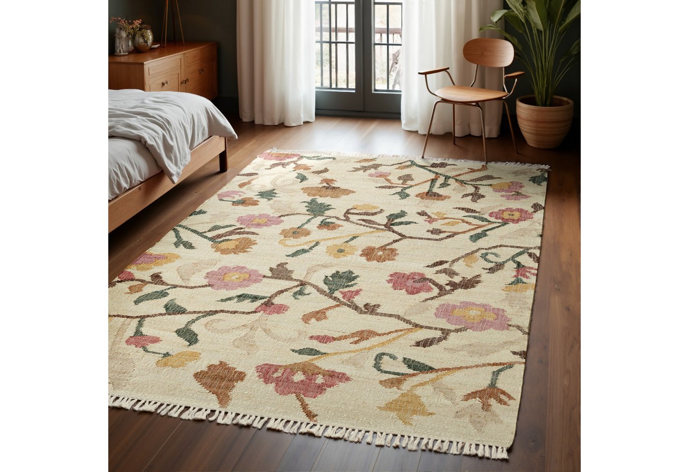 ELLE DECORATION Teppich Kelim Violette, rechteckig, Höhe: 3 mm, Jute, Baumwolle, Natur, Handgewebt, Kelim, orientalisch, Boho ELLE DECORATION Teppich Kelim Violette, rechteckig, Höhe: 3 mm, Jute, Baumwolle, Natur, Handgewebt, Kelim, orientalisch, Boho von ELLE DECORATION