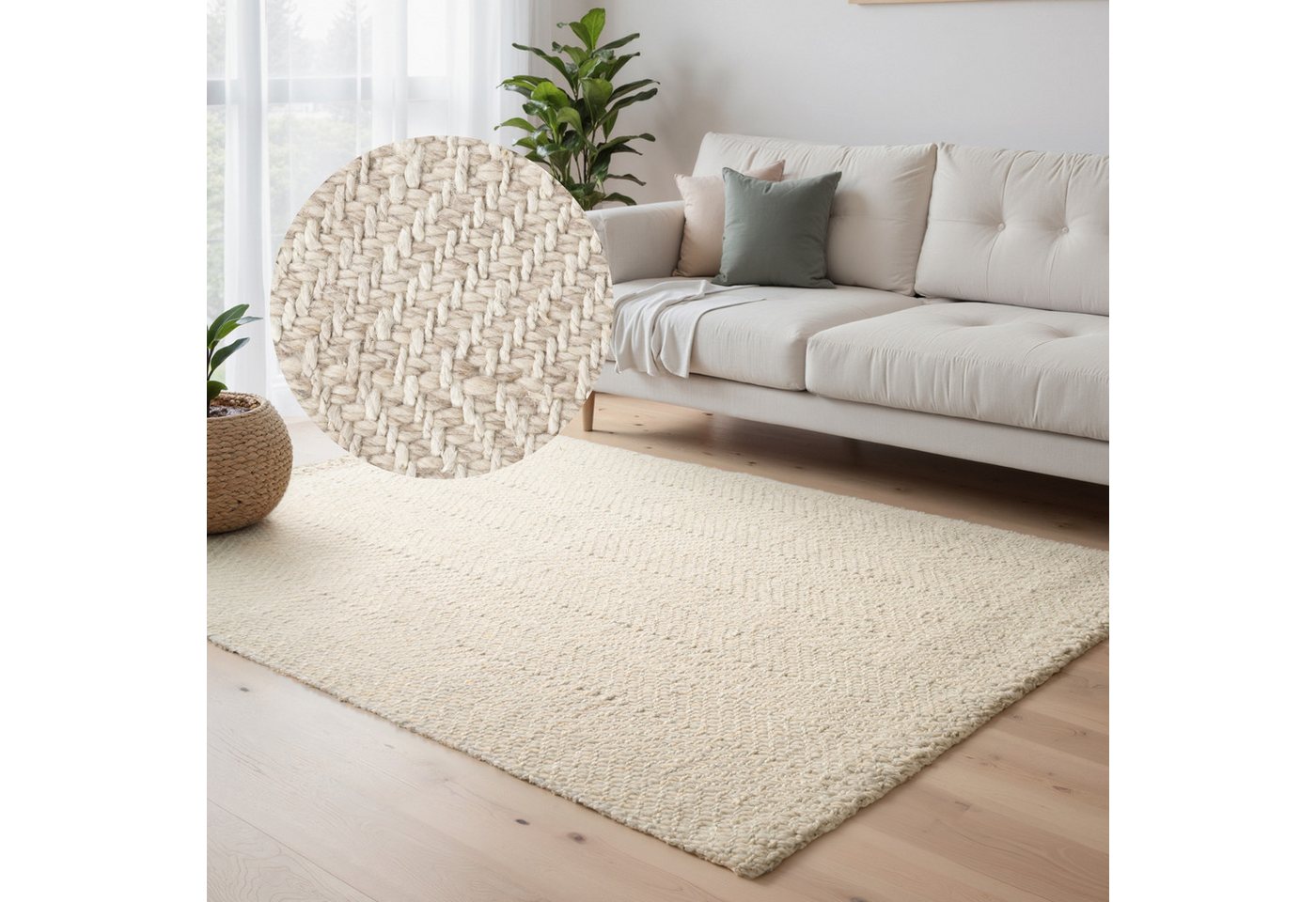 ELLE DECORATION Wollteppich Majoli, rechteckig, Höhe: 10 mm, Herringbone, Wolle, Jute, Natur, Wohnzimmer, Schlafzimmer, Boho,Skandi ELLE DECORATION Wollteppich Majoli, rechteckig, Höhe: 10 mm, Herringbone, Wolle, Jute, Natur, Wohnzimmer, Schlafzimmer, Boho,Skandi von ELLE DECORATION