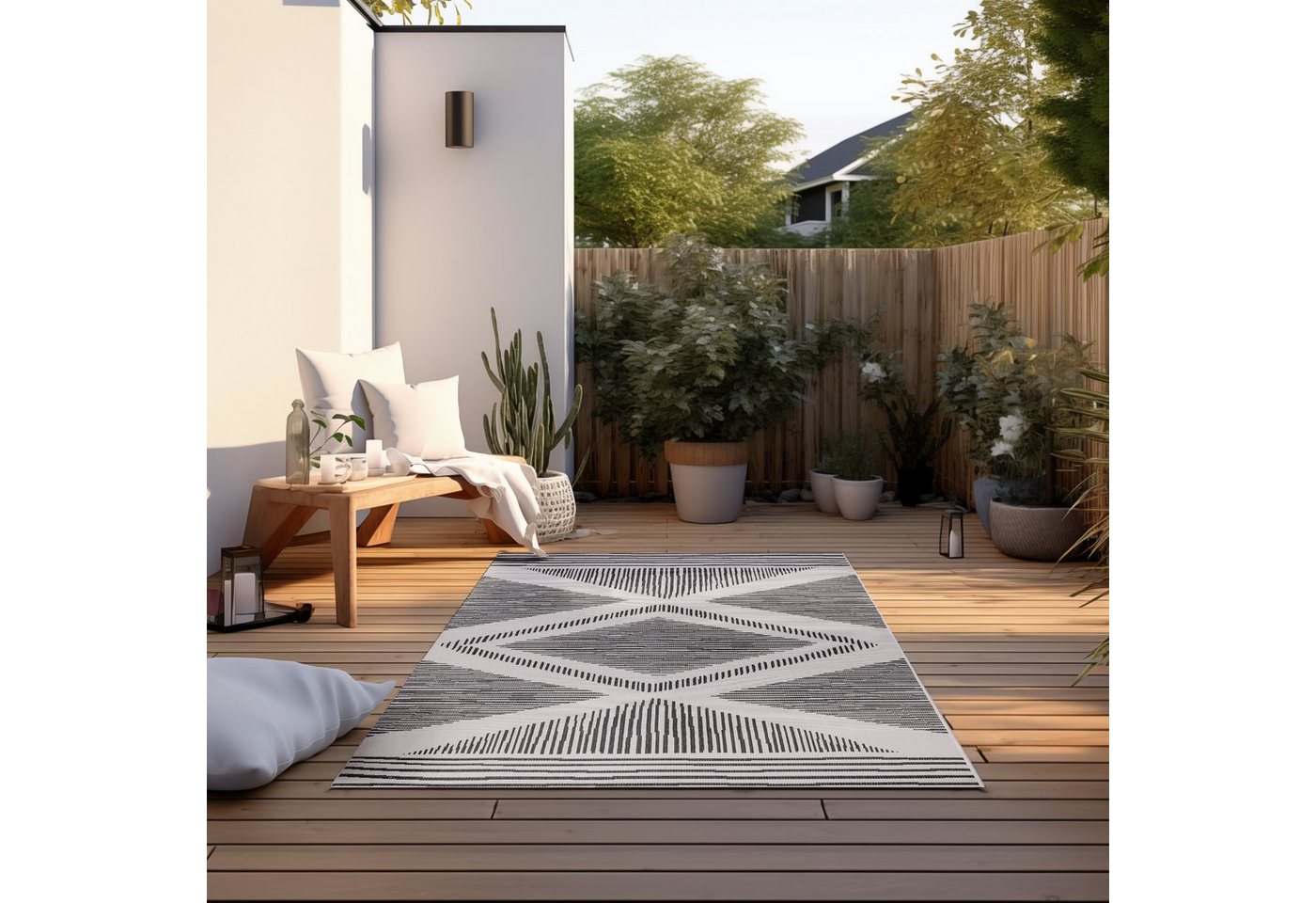 ELLE DECORATION Teppich Rhombus, In- und Outdoor, rechteckig, Höhe: 5 mm, Flachgewebe, In-& Outdoor, Modern, Wendeteppich, Balkon, Wohnzimmer ELLE DECORATION Teppich Rhombus, In- und Outdoor, rechteckig, Höhe: 5 mm, Flachgewebe, In-& Outdoor, Modern, Wendeteppich, Balkon, Wohnzimmer von ELLE DECORATION