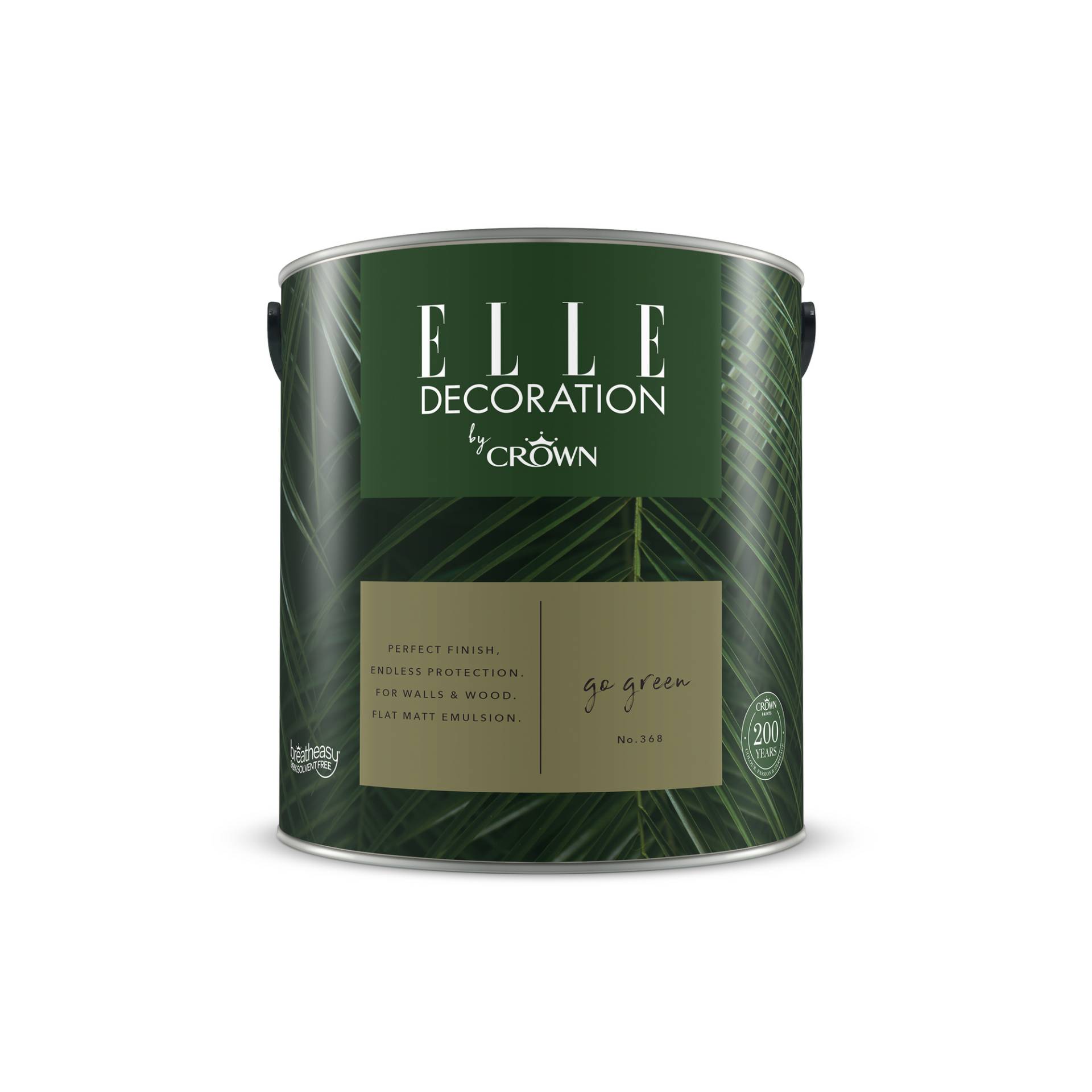 ELLE Decoration by Crown Wandfarbe 'Go Green No. 368' gelbgrün matt 2,5 l von ELLE Decoration by Crown