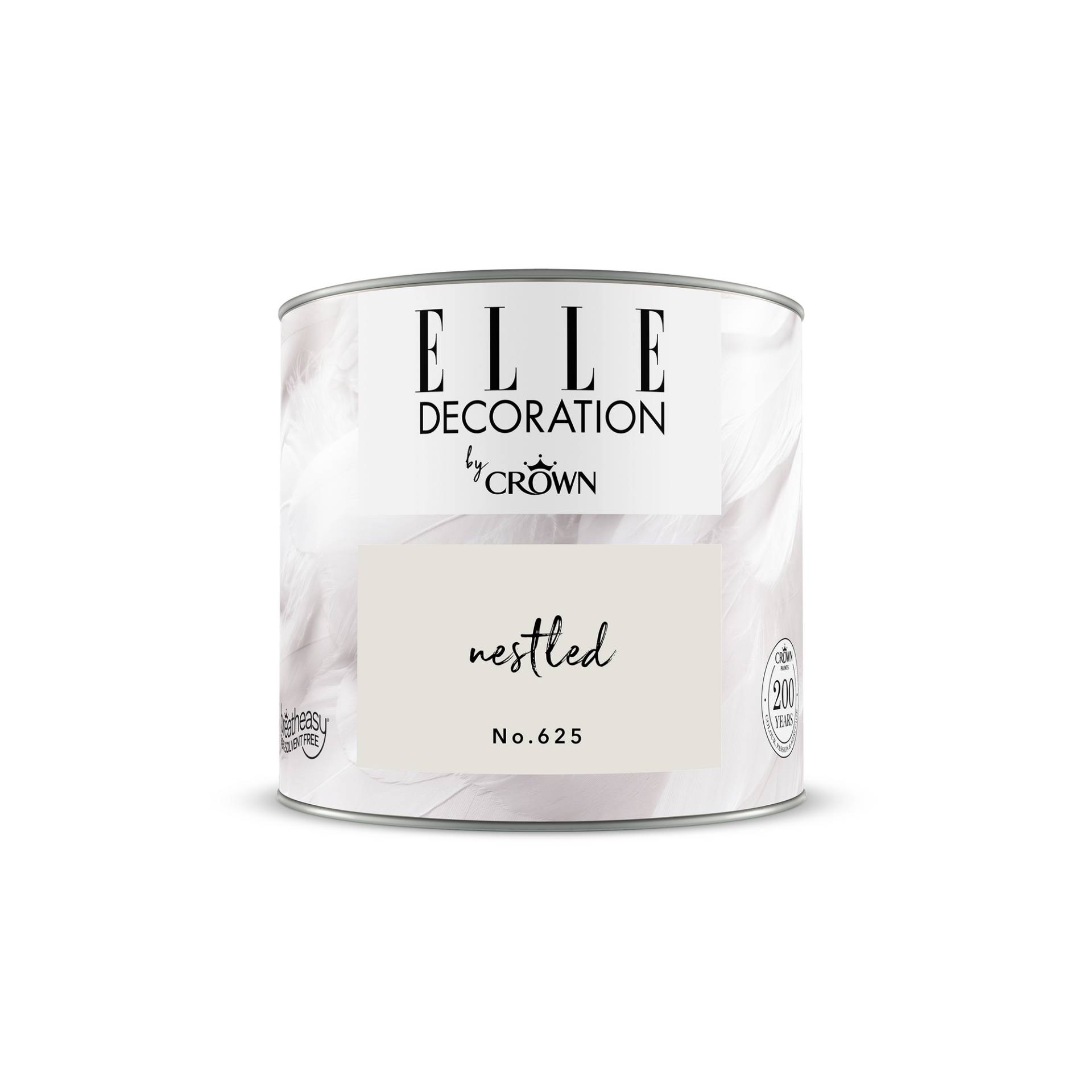 ELLE Decoration by Crown Wandfarbe 'Nestled No. 625 ' grauweiß matt 125 ml von ELLE Decoration by Crown