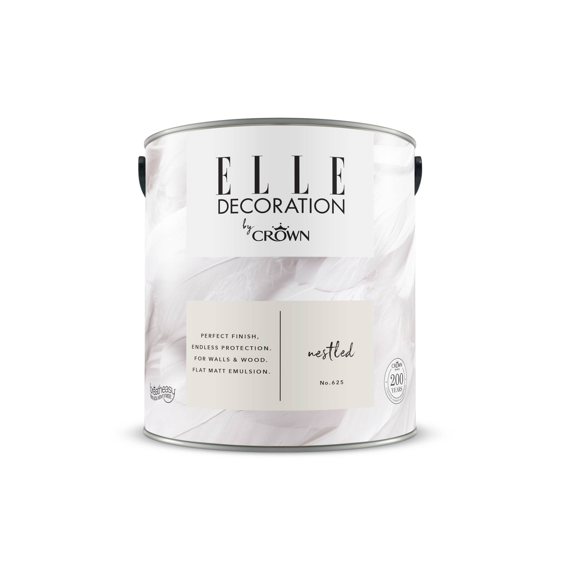 ELLE Decoration by Crown Wandfarbe 'Nestled No. 625 ' grauweiß matt 2,5 l von ELLE Decoration by Crown