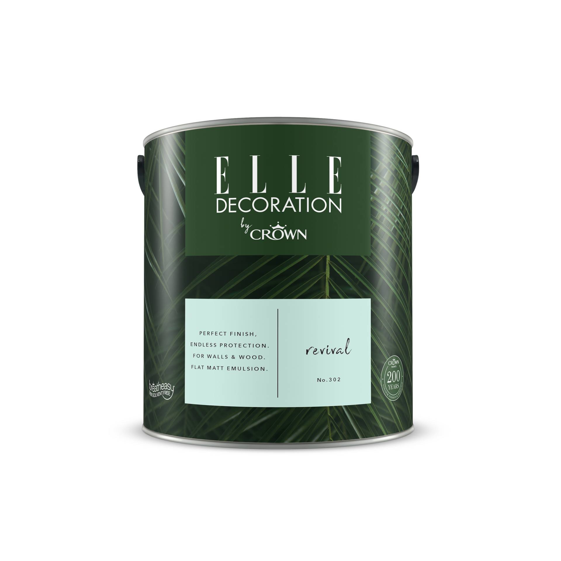 ELLE Decoration by Crown Wandfarbe 'Revival No. 302' türkis matt 2,5 l von ELLE Decoration by Crown