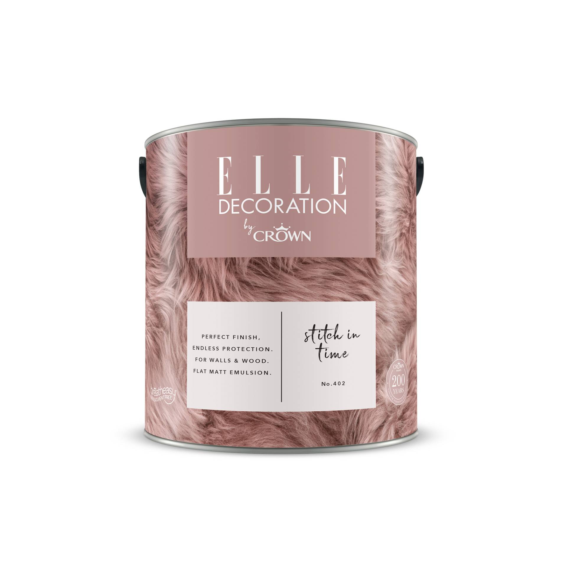 ELLE Decoration by Crown Wandfarbe 'Stitch In Time No. 402' pastellrosa matt 2,5 l von ELLE Decoration by Crown