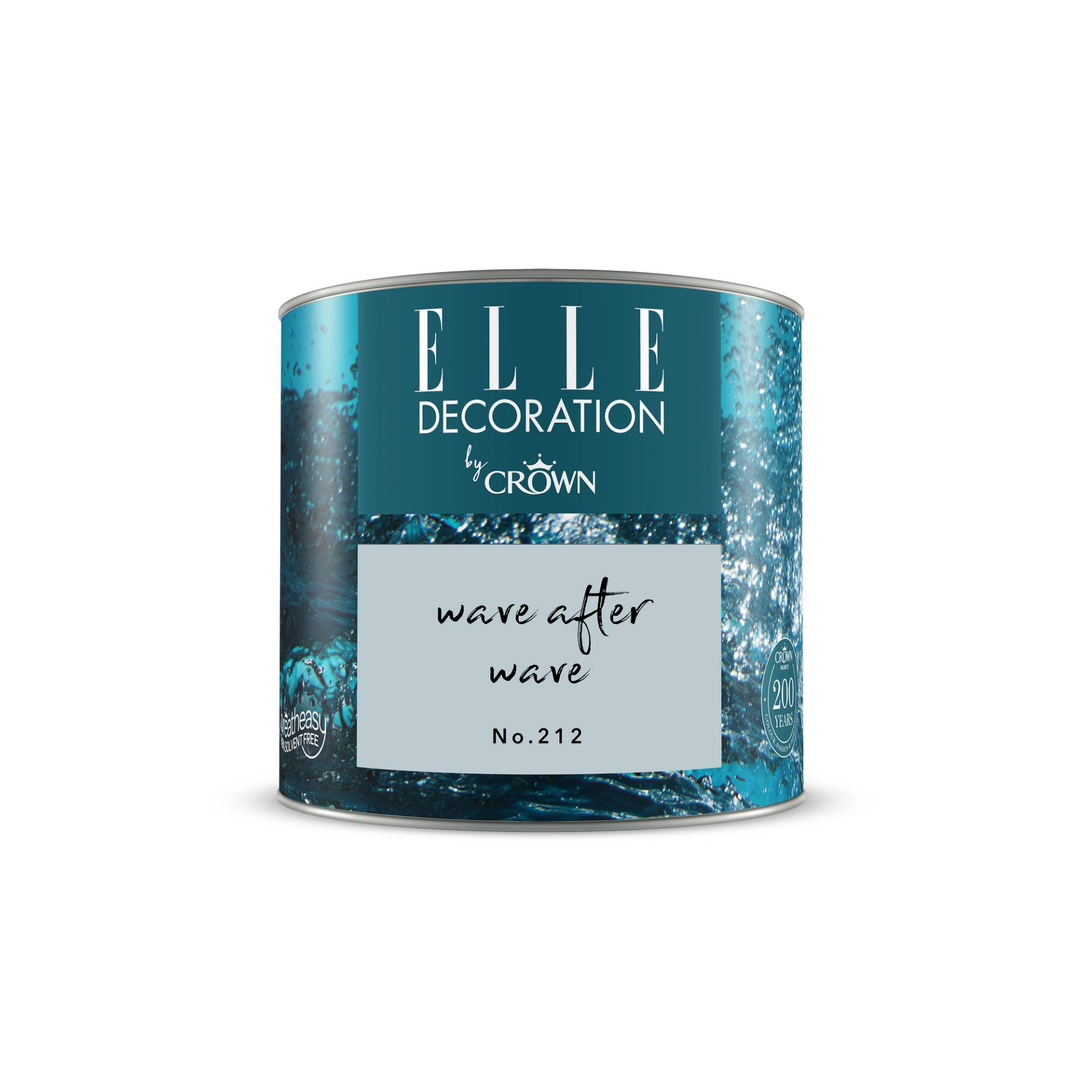 ELLE Decoration by Crown Wandfarbe 'Wave After Wave No. 212' blau matt 125 ml von ELLE Decoration by Crown