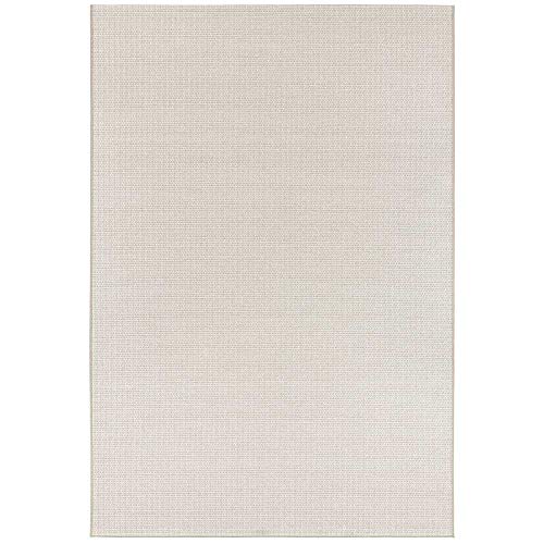 Elle Decoration Millau In- und Outdoor Teppich 80x150cm – Kurzflor Wetterfest Wasserfest Modern Plain Unifarben Design für Terrasse Balkon Wohnzimmer Schlafzimmer Esszimmer Küche Flur in Creme Beige von ELLE Decoration