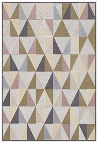 Elle Decoration Creuse Kurzflor Wohnzimmer-Teppich – Seidenoptik, Hellgrau, 200x300 cm von ELLE