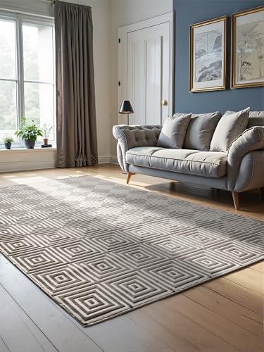 Elle Decoration Design Teppich Tourmaline - Moderner Wohnzimmerteppich, Kurzflor, Geometrisches Muster, Weich, Glamourös, Glanz-Effekt für Wohnzimmer, Schlafzimmer, Flur - Weiß Grau, 200x280cm Elle Decoration Design Teppich Tourmaline - Moderner Wohnzimmerteppich, Kurzflor, Geometrisches Muster, Weich, Glamourös, Glanz-Effekt für Wohnzimmer, Schlafzimmer, Flur - Weiß Grau, 200x280cm von Elle Decoration