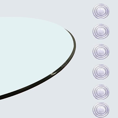 Runde Glastischplatte for die Terrasse, dicke, gehärtete, polierte Kante, 38–50–60–80–100 cm Tischplatte aus gehärtetem Glas, 1/2 Zoll dickes Glas, hochwertige runde runde Glasplatte ( Size : 52CM (20 von ELLEDA