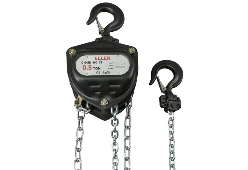 ELLER Kettenzug Eller PH2 Manual Chain Hoist 500kg Hubhöhe 10m, Mit Überladungsschutz von ELLER