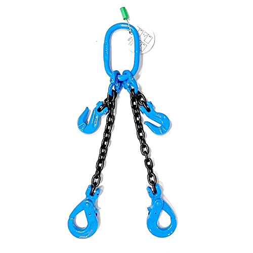 ELLERchain 2-sprong hijsketting - 6mm - kettinglengte 1m - veiligheidsgafellasthaak en inkorthaak von ELLER