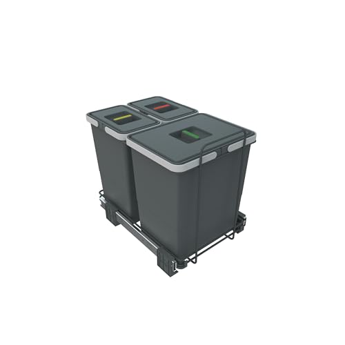 Elletipi PF01 34B1 Abnehmbarer, differenzierter Abfalleimer mit Standfuß, Innenvolumen 18 + 8 + 8 Liter von ELLETIPI 1954
