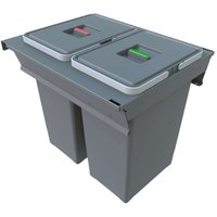 Elletipi - Square 2.0 - Eingebauter Abfallbehälter, geteilt, 48 l PA3 INC5045B von ELLETIPI