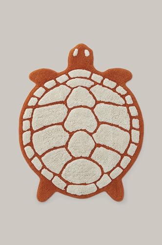 ELLOS Home Badematte Lazy in Form Einer Schildkröte, Staycation Kollektion, Deko für das Badezimmer, nachhaltige Baumwolle, Oeko-TEX® Standard 100 Zertifiziert - Orange, 75X98 cm von ELLOS