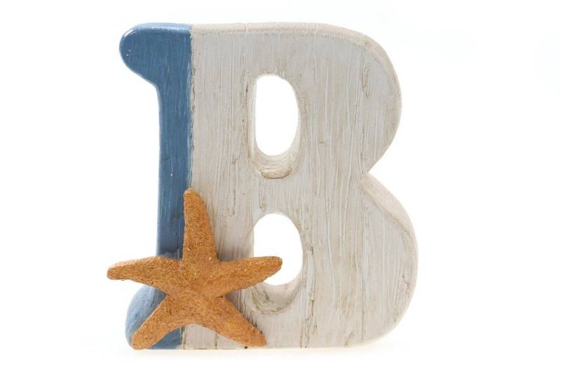 ELLUG Deko-Buchstaben Maritime 3D Alphabet-Dekobuchstaben in Holzoptik für Initialen, Namen, Lieblingswörter aus Kunsstein zum Stellen, H: 13-16cm, Dekoartikel Stehdekoration von ELLUG