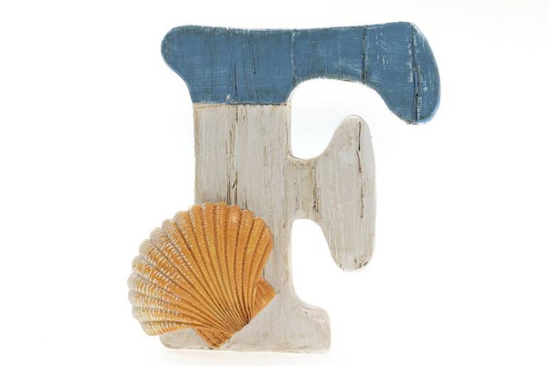 ELLUG Deko-Buchstaben Maritime 3D Alphabet-Dekobuchstaben in Holzoptik für Initialen, Namen, Lieblingswörter aus Kunsstein zum Stellen, H: 13-16cm, Dekoartikel Stehdekoration von ELLUG