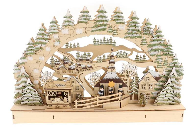 ELLUG LED Lichterbogen 3D Lichterbogen Holzschnitt, batteriebetrieben & Timer-Funktion von ELLUG