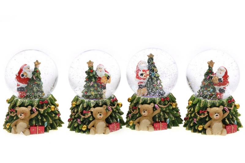 ELLUG Schneekugel 4er Set Schneekugel Ø65mm auf Weihnachtsbaum-Sockel H: 9cm, mit bunt wechselndem Licht, batteriebetrieben ELLUG Schneekugel 4er Set Schneekugel Ø65mm auf Weihnachtsbaum-Sockel H: 9cm, mit bunt wechselndem Licht, batteriebetrieben von ELLUG