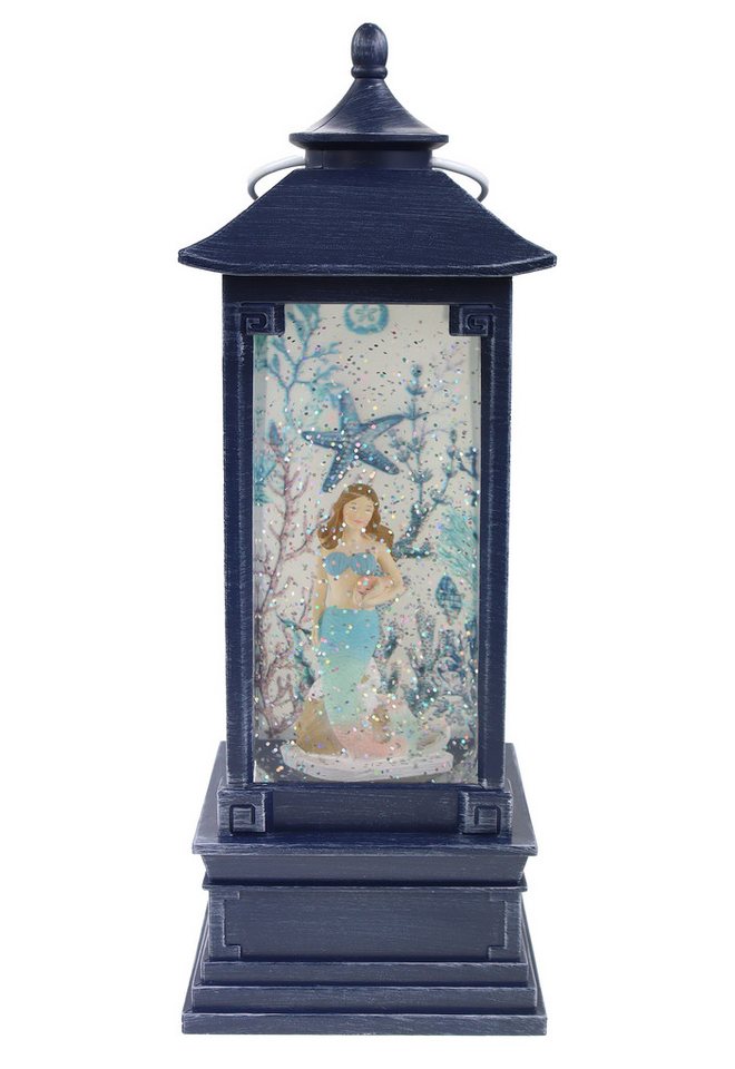 ELLUG Schneekugel Meerjungfrau LED-Laterne, 11x11x29cm, batteriebetrieben, mit Licht und Glitzerantrieb per On/Off-Schalter von ELLUG