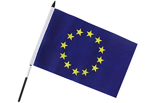 Fahne Flagge 23x15cm mit schwarzem Kunststoffstab (Europa) von ELLUG