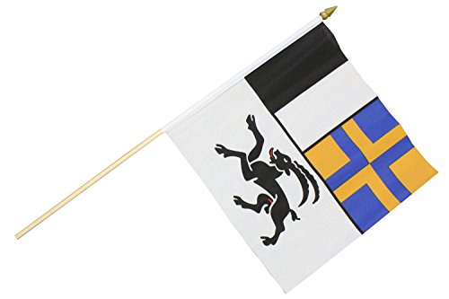 Fahne Flagge 30 x 30 cm mit Holzstab Höhe 60 cm Handflagge Stockfahne Banner (Graubünden) von ELLUG