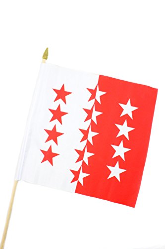 Fahne Flagge 30 x 30 cm mit Holzstab Höhe 60 cm Handflagge Stockfahne Banner (Wallis) von ELLUG