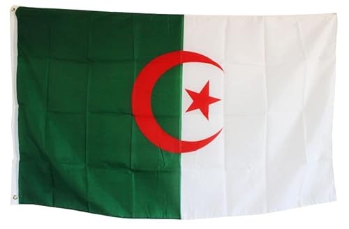 Große Fahne Flagge 90 * 150cm Hissfahne Hissflagge mit Ösen für Fahnenmast (Algerien) von ELLUG