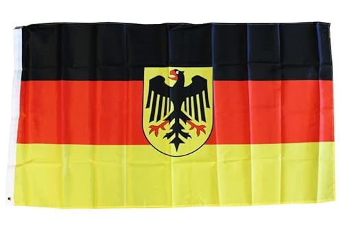 Große Fahne Flagge 90 * 150cm Hissfahne Hissflagge mit Ösen für Fahnenmast (Deutschland mit Adler) von ELLUG