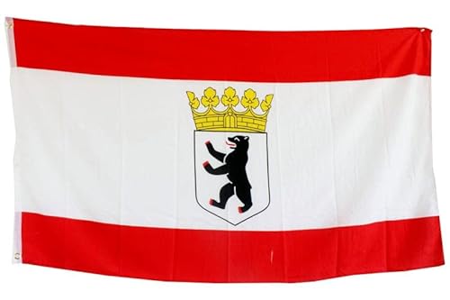 Große Fahne Flagge 90 * 150cm Hissfahne Hissflagge mit Ösen für Fahnenmast (Berlin Krone) von ELLUG
