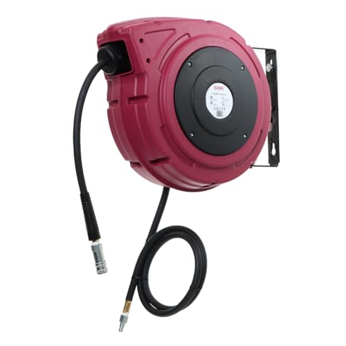 ELMAG Schlauchaufroller EUROREEL AIR 10/15 | 15 m Schlauch | Ø 10x15 mm | 15 bar | Zuleitung 0,9 m | Wandmontage | Druckluftschlauch von ELMAG