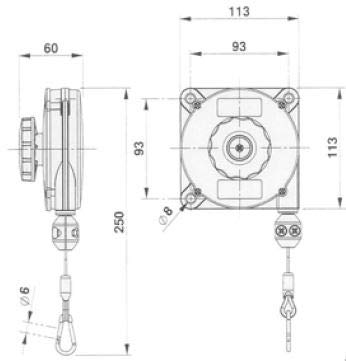 ELMAG Federzug-Balancer EPS 631 1-2 kg / 1,6m AL von ELMAG