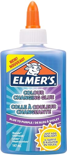 Elmer's 2109507 PVA-Kleber mit Farbwechsel | ideal zur Herstellung von Schleim | auswaschbar | blau zu lila | 147 ml | 1 Stück von ELMER'S