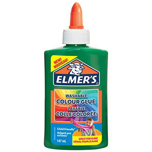 Elmer’s farbiger PVA-Kleber | grün | 147 ml | auswaschbar | ideal zur Herstellung von Schleim | 1 Stück von ELMER'S