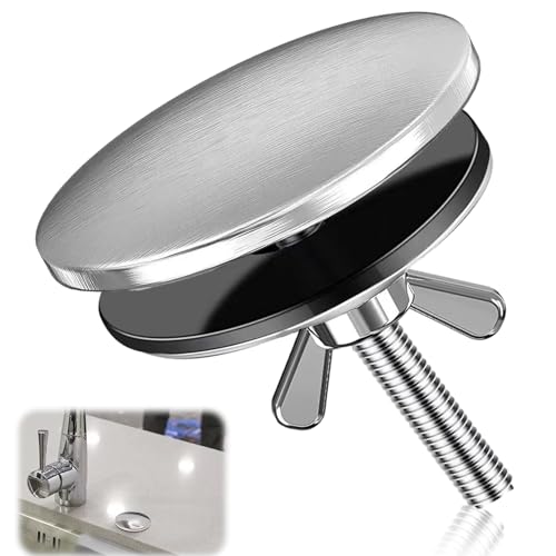 Hahnlochstopfen Edelstahl Chrom 50mm Lochabdeckung Spüle Küchen Wasserhahn Loch Abdeckung Küche Blindstopfen Spüle für Spülbeckenlochstopfen Küche Badezimmer von ELNLE