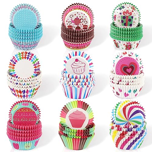 Muffinförmchen Papier Mini Muffins Papierförmchen 5cm Backförmchen Cupcake Fällen Liners Wrapper für Weihnachten Hochzeit Geburtstag Party Backen Dessert(900 Stück, Bunt) von ELNLE