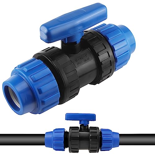 PP Fitting 32mm Klemmverschraubung PVC Kugelhahn für PE-Rohr Klemmverbinder Trinkwasser Kunststoff Schnellverbinder für Schlauchanschlüsse Kugelventil von ELNLE