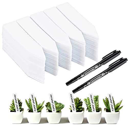 Stecketiketten Pflanzen 500 Kunststoff Pflanzenschilder zum Beschriften Pflanzenstecker für Draussen Wetterfest Gartenetiketten Pflanzen Etiketten(10 x2 cm) von ELNLE