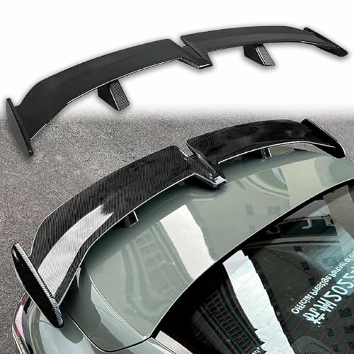 ELNas 140 cm GT-Style Heckspoiler aus ABS, Rennspoiler für Ford Mustang Mach-E 2021 2022 2023 2024 2025 2026 Verstellbarer Flügelspoiler, Kofferraumspoiler Auto Spoiler Heckflügel,B Carbon Fiber von ELNas