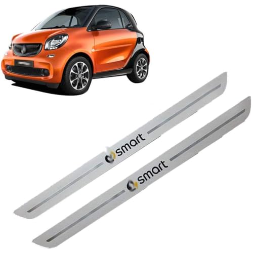 ELNas 4 Stück Edelstahl Auto Einstiegsleisten Schutz für Smart Fortwo 451 453, Türschweller Kratzschutz Abdeckung Protector Pedal Zubehör von ELNas