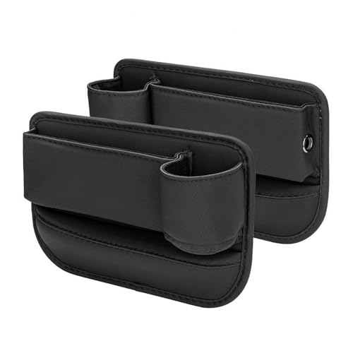 ELNas Autositz Lückefüller Organizer, für Porsche 718 911(996) 911(4seats) 997 911 1 Pack Leder Multifunktionale Autositz Veranstalter Organisieren mit USB-Ladeanschluss,Black-LR von ELNas
