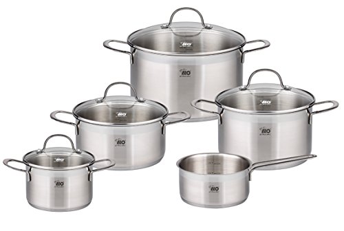 ELO 42505 Top Collection Topfset 5-teilig, Edelstahl, silber, 52 x 27 x 25 cm von ELO Cookware