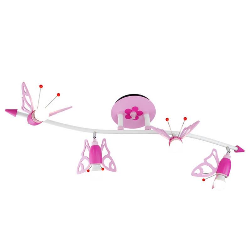 Elobra Deckenstrahler Lampe Kinderzimmer Falter Rosa 4 Flammig Holz E14 100cm B-Ware von ELOBRA