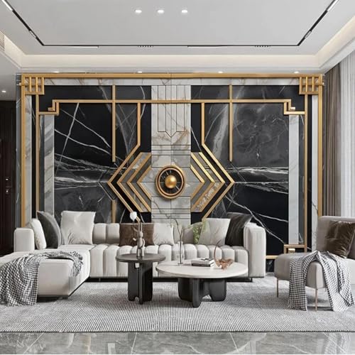 ELOIR Wandbild 3D Wohnzimmer Dekorative Tapete Gold Geometrie Schwarz und Weiß Marmor Innenwandkunst PVC Selbstklebende Papiermalerei ELOIR Wandbild 3D Wohnzimmer Dekorative Tapete Gold Geometrie Schwarz und Weiß Marmor Innenwandkunst PVC Selbstklebende Papiermalerei von ELOIR