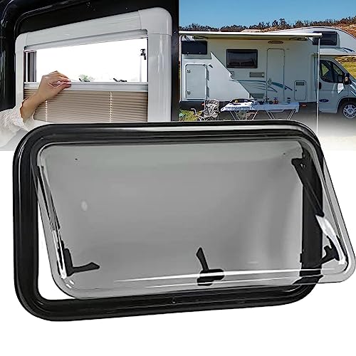 ELOMAS Ausstellfenster Camper,Wohnmobil-Fenster,Caravan Seitenfenster BelüFtung Fenster Mit Markise Und Screens,65° Extrapoliertes Ersetzen Fenster Mit Zweischichtiges Glas,600 * 500mm von ELOMAS
