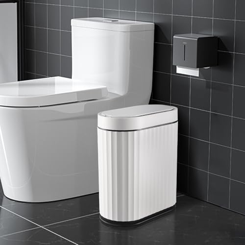 ELPHECO Badezimmer-Mülleimer mit Deckel, kleiner Sensor, 9 Liter, schmaler intelligenter Mülleimer, wasserdichter automatischer Abfalleimer, schmaler Kunststoff-Mülleimer für Schlafzimmer, Wohnzimmer, ELPHECO Badezimmer-Mülleimer mit Deckel, kleiner Sensor, 9 Liter, schmaler intelligenter Mülleimer, wasserdichter automatischer Abfalleimer, schmaler Kunststoff-Mülleimer für Schlafzimmer, Wohnzimmer, von ELPHECO